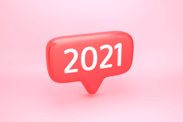istock Red social media notification icon with number 2021 1288842172