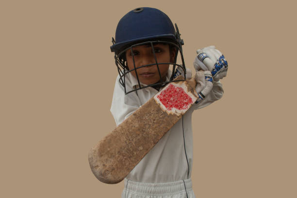 istock Portrait of boy Playing cricket 1288847501