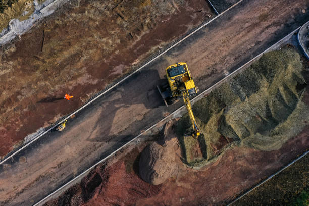 Top view of a construction site