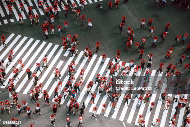 Contact Tracing Stock Photo - Download Image Now - Surveillance, Crowd of People, Artificial Intelligence