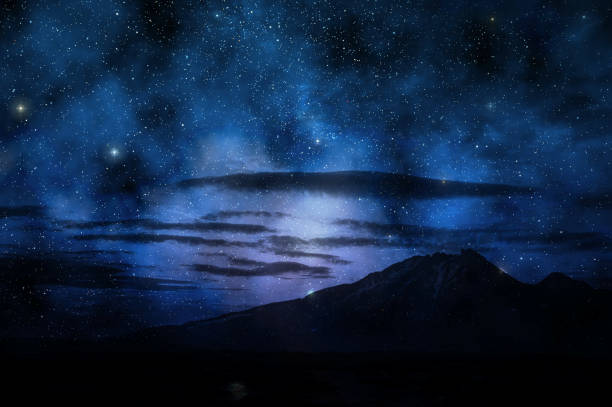 Night Mountain landscape Kamchatka