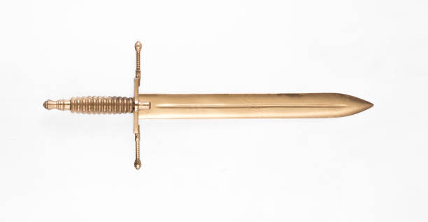 golden sword isolated on white background