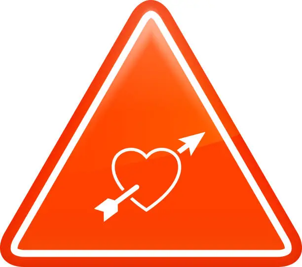 Vector illustration of Heart Pierced with an Arrow Love Icon