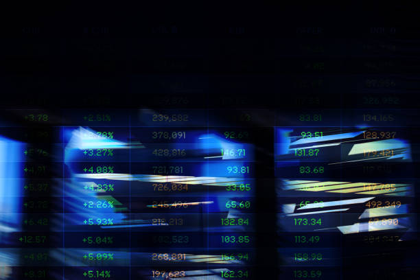 istock Finance.Abstract office buildings and Trading Screen Data. 1288872852