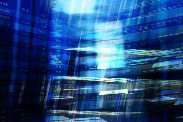istock Finance.Abstract office buildings and Trading Screen Data. 1288873142