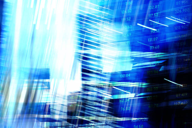 istock Finance.Abstract office buildings and Trading Screen Data. 1288873311