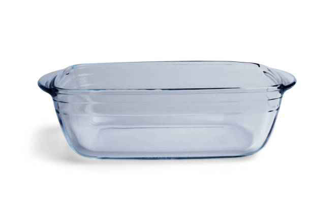 istock Glass baking tray on a white background with shadow, close-up 1288880151