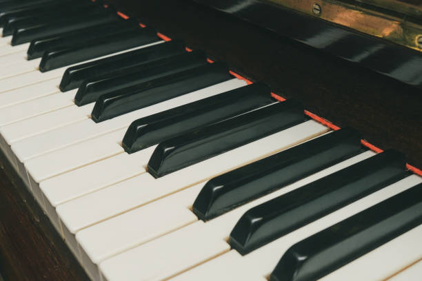 istock Classical piano keyboard, black and white keys of musical instrument 1288881749