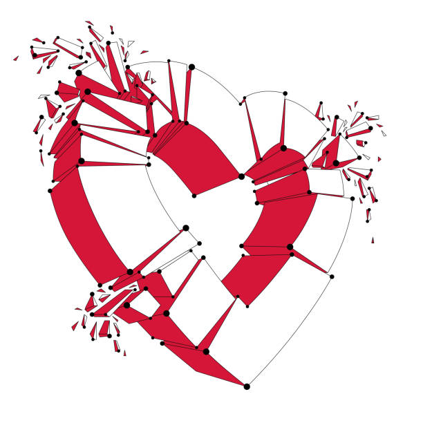 istock Breakup concept of Broken heart, 3D realistic vector illustration of heart symbol exploding to pieces. Creative idea of breaking apart love, break up. 1288892208