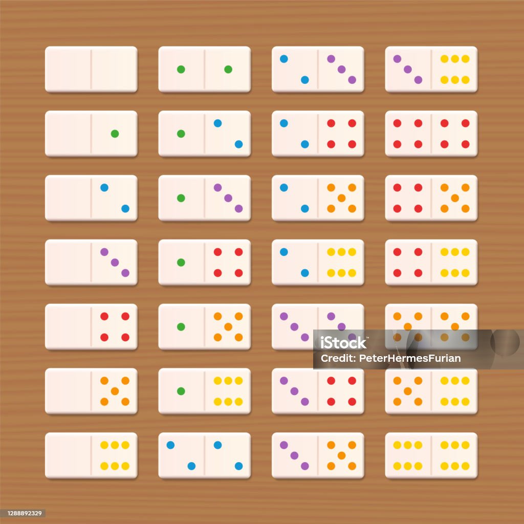 Ensemble Domino Tuiles Blanches Avec Points Color s Ensemble De Jeu ensemble-domino-tuiles-blanches-avec-points-color-s-ensemble-de-jeu