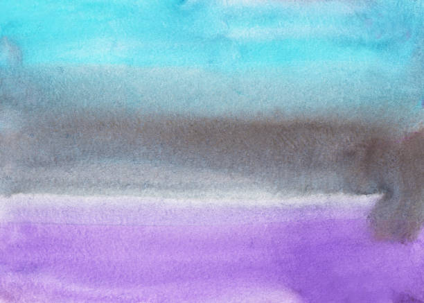 istock Watercolor light blue, gray, purple ombre background texture. Multicolored soft gradient backdrop, hand painted. Stains on paper. 1288894743