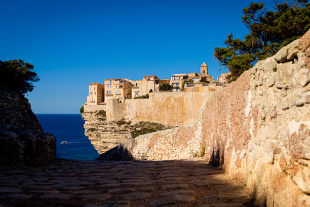 istock Old Town of bonifacio, dramatically siutated atop an eroding limestone promontory. Corsica, France. 1288895893