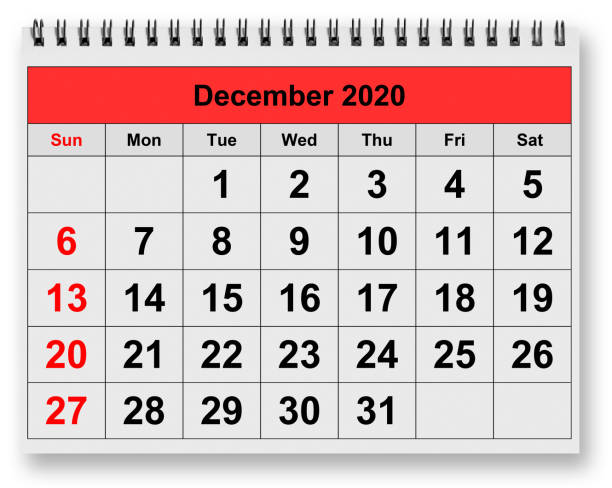 istock Monthly calendar - month December 2020 1288904456