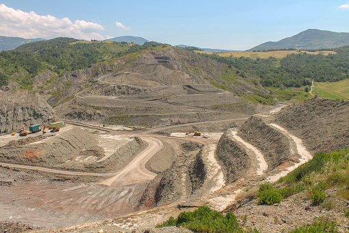 High anglw view of a quarry site
