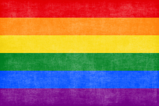 Arco iris orgullo bandera fondo LGBTQI derechos Grunge papel rayado colorido patrón abstracto papel de hormigón rojo naranja amarillo azul púrpura textura photo