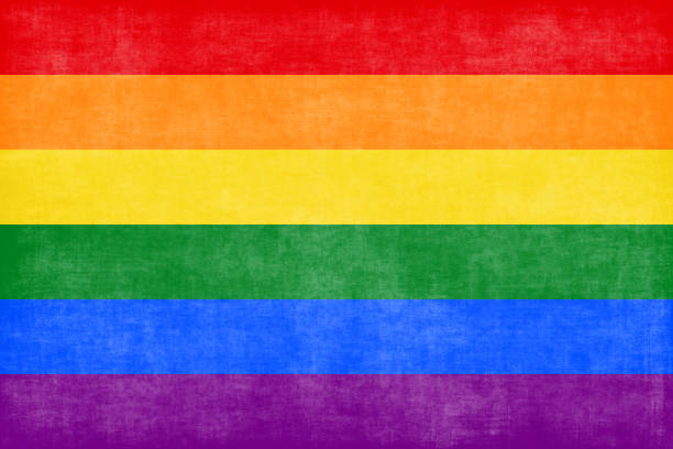 rainbow pride flag achtergrond lgbtqi rechten grunge papier gestreept kleurrijk patroon abstract betonpapier rood oranje geel groen paars paars textuur - queer flag stockfoto's en -beelden