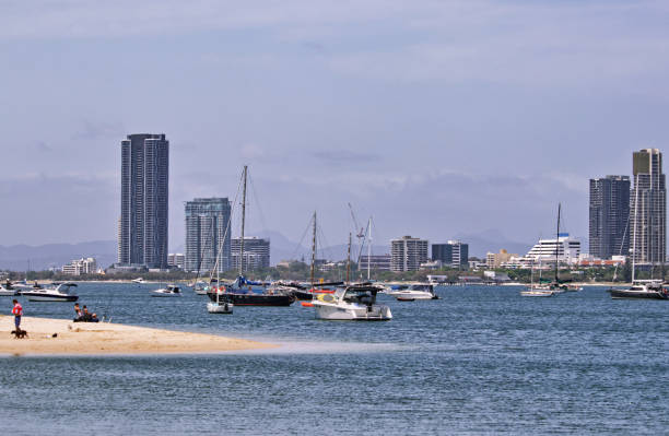 istock Gold Coast city skyline river boats 1288918552