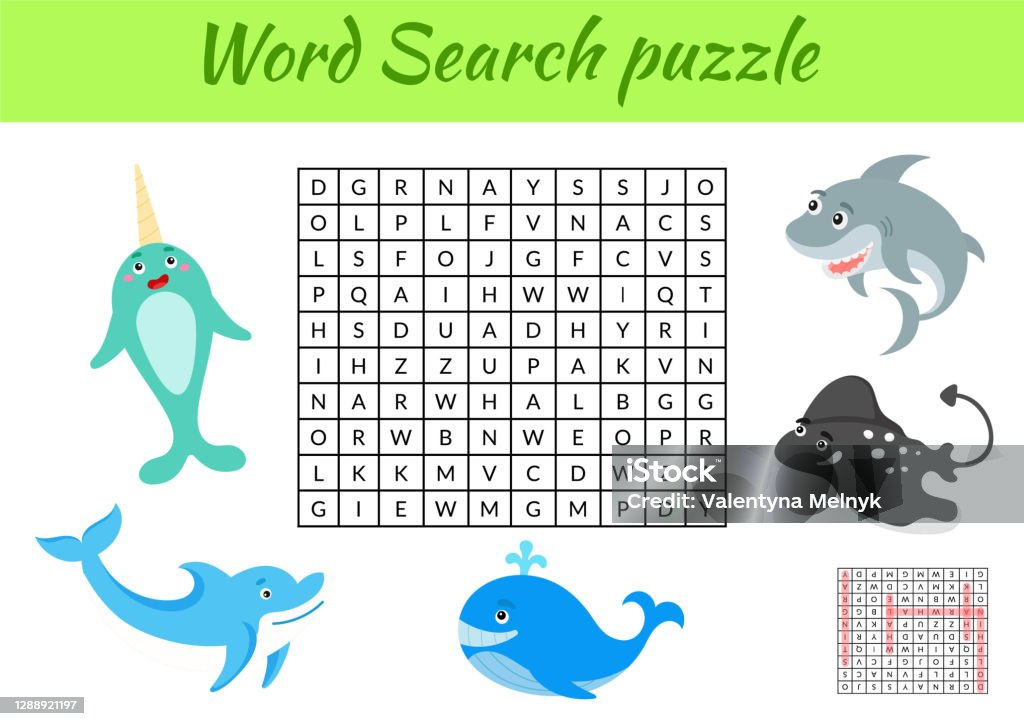 Game Template Word Search Puzzle Of Animals For Children With Pictures Kids  Activity Worksheet Printable Version Educational Game For Study English  Words Includes Answers Vector Stock Illustration Stock Illustration -  Download Image