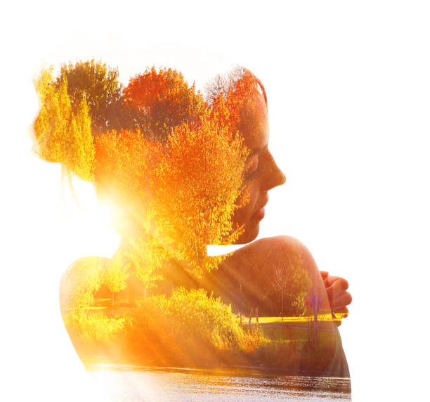 istock Multiple exposure of a young woman and nature 1288931201