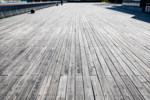 Outdoor wood floor texture background