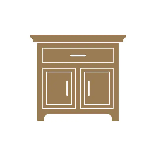 Vector illustration of small cupboard Illustration vector good for Logo Furniture. table icon vector.