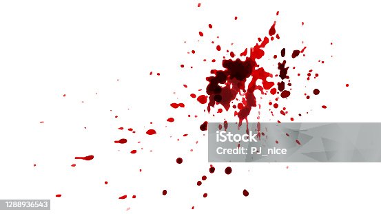 istock Red blood splatters  watercolor splatters isolated on white background 1288936543