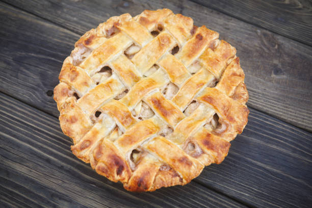 istock Fresh Homemade Apple Pie with Lattice Crust 1288938386