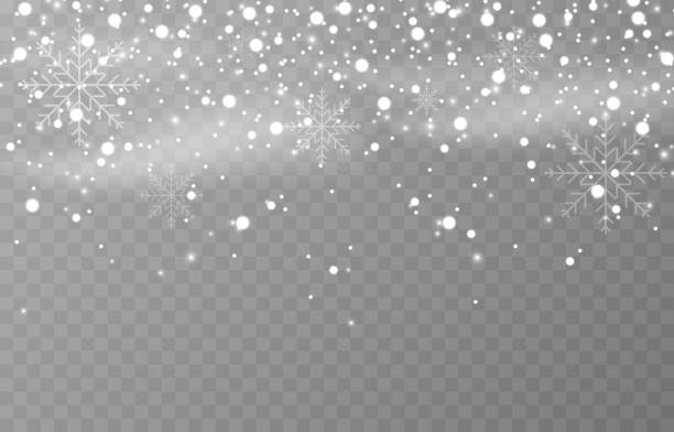 schnee. schneesturm, schneeflocken, schneefall. schnee png. winter, weihnachten, urlaub. staub. weißer staub. vektorbild. - schneeflocken stock-grafiken, -clipart, -cartoons und -symbole
