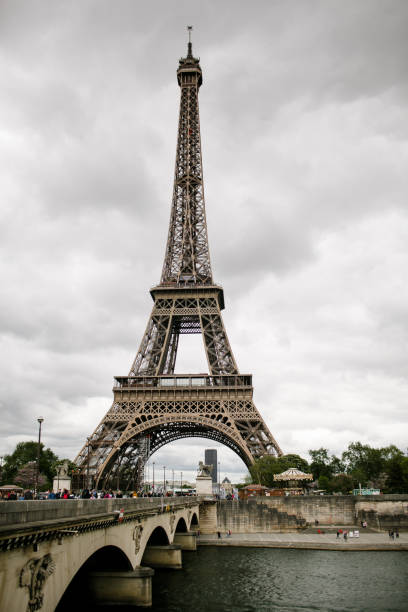 istock Low View of Eiffel Tower From Bridge in Paris 1288945897