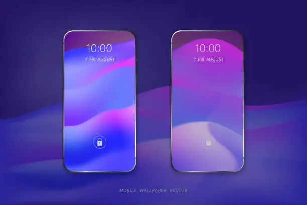 Vector illustration of Abstract gradient purple blue color mobile phone wallpaper vector design