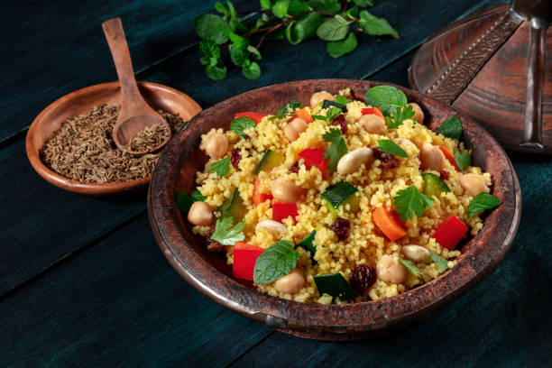 istock Couscous, traditional Moroccan dish, with ingredients 1288956806