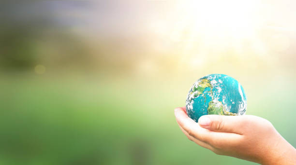 istock Hands Holding earth global In Lush Green Environment With Sunlight . Elements of this image furnished by NASA 1288960008