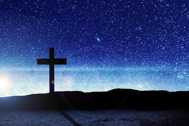 istock Christian Cross on the field 1288963472