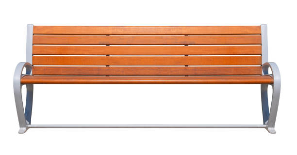 istock New wooden bench isolater on white background. 1288964496