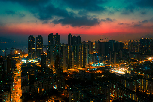 Night view of  Sham shui po, Hong Kong