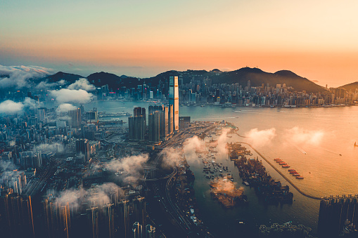The sunset of Hong Kong