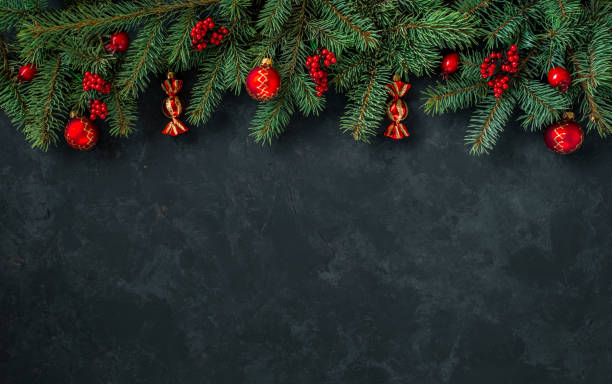 istock Christmas dark grunge horizontal background, top view. 1288966768