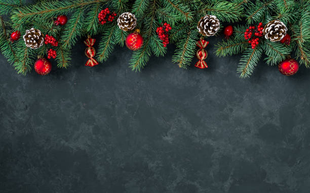 istock Christmas dark grunge horizontal background, top view. 1288966909