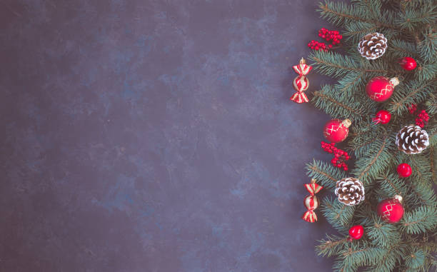 istock Christmas dark grunge horizontal background, top view. 1288967119