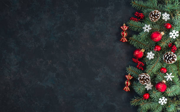 istock Christmas dark grunge horizontal background, top view. 1288967156