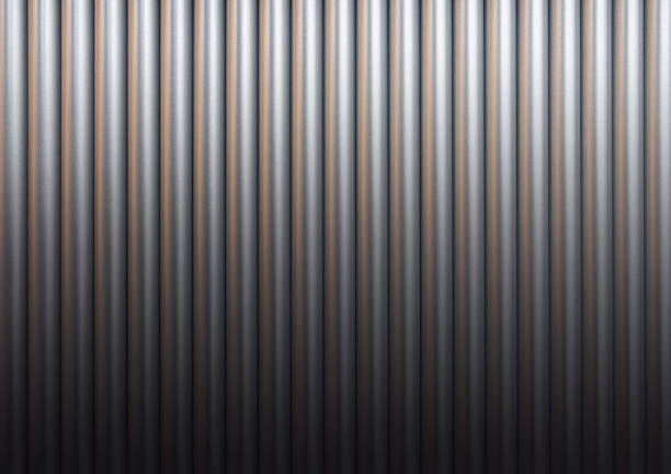 Nuclear fuel rods. Metall rods background. Metall pipes background.