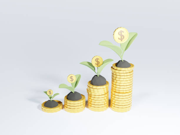 istock 3D of coin stack with growing money tree. Financial growth concept. 1288968686