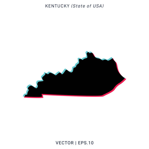 istock Map of Kentucky - US State Vector Illustration Design Template With Modern Color Style. 1288971118