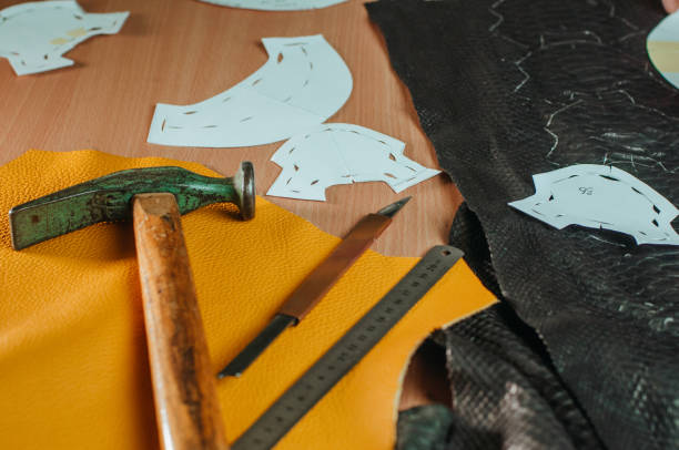 istock Close up of tools pf shoemaker on the table 1288973240