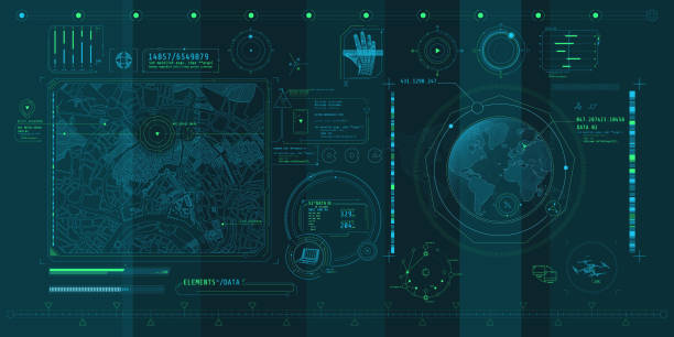 istock A set of thin elements on the topic of Geo Location. 1288976003