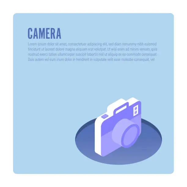 Vector illustration of Camera Design in Isometric Vector Illustration