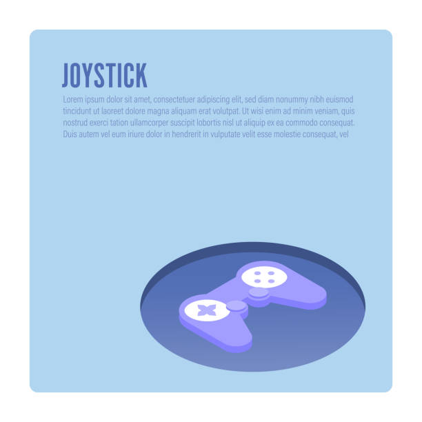 projekt joysticka na ilustracji wektora izometrycznego - joystick gamepad control three dimensional shape stock illustrations