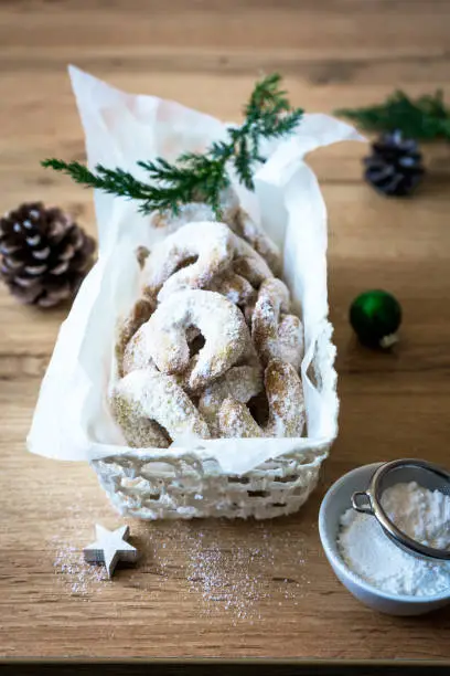 Biscuit, dessert, austria, tradition, baking, icing sugar, sweet, close-up, rustic, christmas