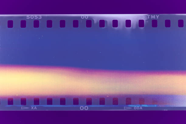 Old Developed Film Light Leaks from A film camera. Expired and developed film from vintage Exakta camera, with a lot of dust, scratches and light leaks.