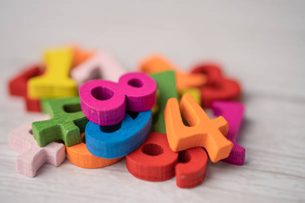 istock Math number colorful on white background, education study mathematics learning teach concept. 1288981138